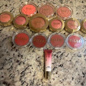 MILANI 14-Piece BLUSH/BRONZER Lot Set CREAM/LIQUID/POWDER Baked/Cheek Kiss WOW!!